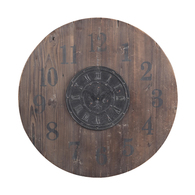 30" Fleur de Lis Wooden Clock