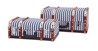 Blue and White Striped Trunks - Set of 2