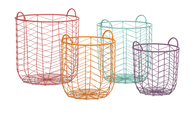 Colorful Maya Metal Baskets - Set of 4