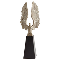 A Wing and A Prayer Sculpture - Silver and Black