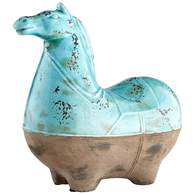 Cavallo Sculpture - Small - Blue Glaze