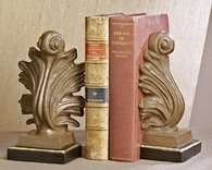 Acanthus Bookends Iron Gold Bronze Finish