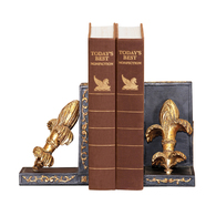 Black Gold French Fleur Bookends