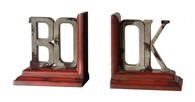 Book Bookends Distressed Red And Gray