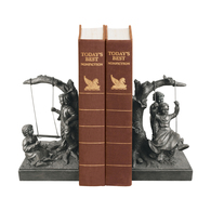 Boy And Girl On Swing Bookends