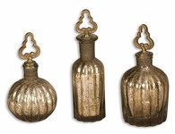 Antique Silver Perfume Bottles S/3