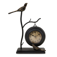Bird and Branch with Hanging Clock