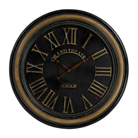 Black Cream Antiqued Round Wall Clock