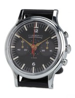 Black Leather Wristwatch Alarm Clock