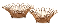 Basket Gold Leaf Tray - Set of 2