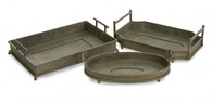 Contemporary Lines Iron Trays - Set of 3
