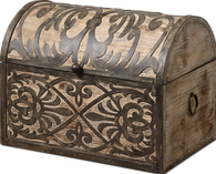 Ornate Rustic Wood Hinged Box