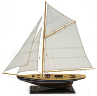 Medium Wooden Sailboat Desktop Statue