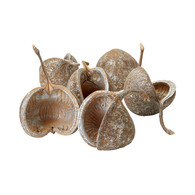 Buddha Nuts Shells - Set Of 6 - Silver Gilt Wash