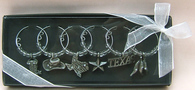 Texas Pewter Wine Charms