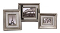 Antiqued Mirror Silver Photo Frames S/3