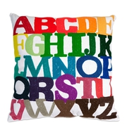 Alphabet Rainbow ABC Embroidered Pillow