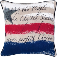 Beige Red Blue United States 18" x 18" Pillow  S/2