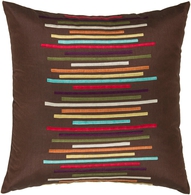 Brown / Multicolor Lines 18" x 18" Pillow  S/2