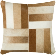 Brown Off White Stripes 18" x 18" Pillow  S/2