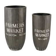 Farmer's Market Metal Bins - Set of 2