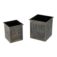 Industrial Square Planters - Set of 2