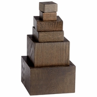 Brown Wood Veneer Graduated Pedestals