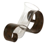 Contemporary Metal Curl Flower Vase
