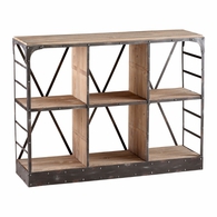 Natural Wood Storage Console Bookcase