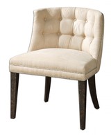 Brushed Cream Tufted Slipper Chair