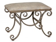 Fluted Metal Scroll Small Bench