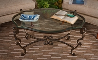 Coffee Table Bronze Iron Acanthus Leaf Beveled Glass