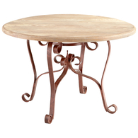 Victorian Table - Dark Rust and Light French Grey