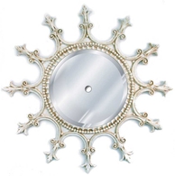 Custom Finished Mirrored Ceiling Spoked Medallion
