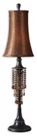 Amber Beaded Tall Bronze Table Lamp