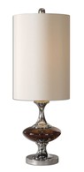 Amber Glass Polished Nickel Table Lamp