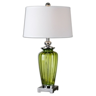 Amedeo Clear Green Glass Table Lamp
