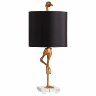Ancient Gold Finish Ibis Bird Table Lamp