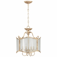 Distressed White Vintage French  4 Light Dual Mount Fixture