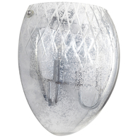 Etched Glass Wall Sconce Two Light - Shatter Silver