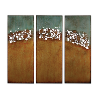 Abstract Metal Landscape Wall Panels - Set of 3