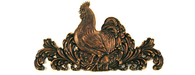 Custom Finished Carved Rooster Overdoor Walnut Wall Plaque Decor