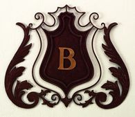 Monogrammed Shield Iron Wall Grille Decor