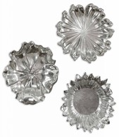 Large Silver Plated Wall Flowers Contemporary Art S/3