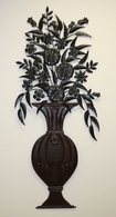Oversized Urn with Flowers Wall Decor