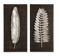 Silver Leaves Wall Decor S/2