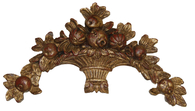 Custom Finished Fruit Basket Cartouche Rococo  Wall Plaque Decor