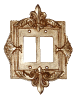 Custom Finished Fleur-De-Lis Double Dimmer Switch Switchplate