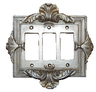 Custom Finished Florentine Triple Dimmer Switch  Switchplate