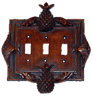 Custom Finished Pineapple Triple Switch Napoleon Switchplate